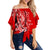 Hawaii Shark Off Shoulder Waist Wrap Top Polynesian Red Style LT6 Female Red - Polynesian Pride