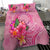 Cook Islands Polynesian Custom Personalised Bedding Set - Floral With Seal Pink - Polynesian Pride