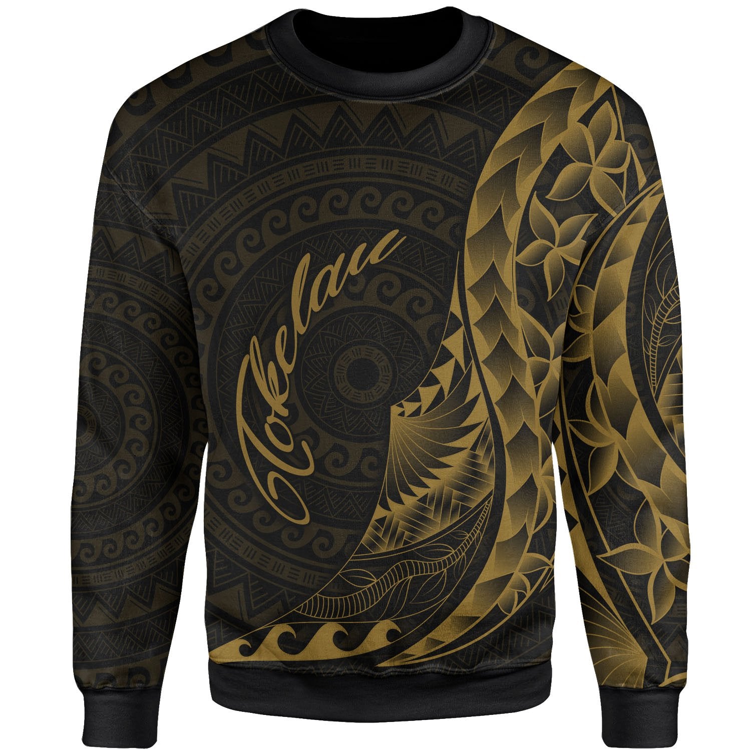 Tokelau Sweatshirt - Polynesian Pattern Style Gold Color Unisex Gold - Polynesian Pride