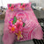 FMS Polynesian Custom Personalised Bedding Set - Floral With Seal Pink - Polynesian Pride