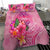 tahiti Polynesian Custom Personalised Bedding Set - Floral With Seal Pink - Polynesian Pride