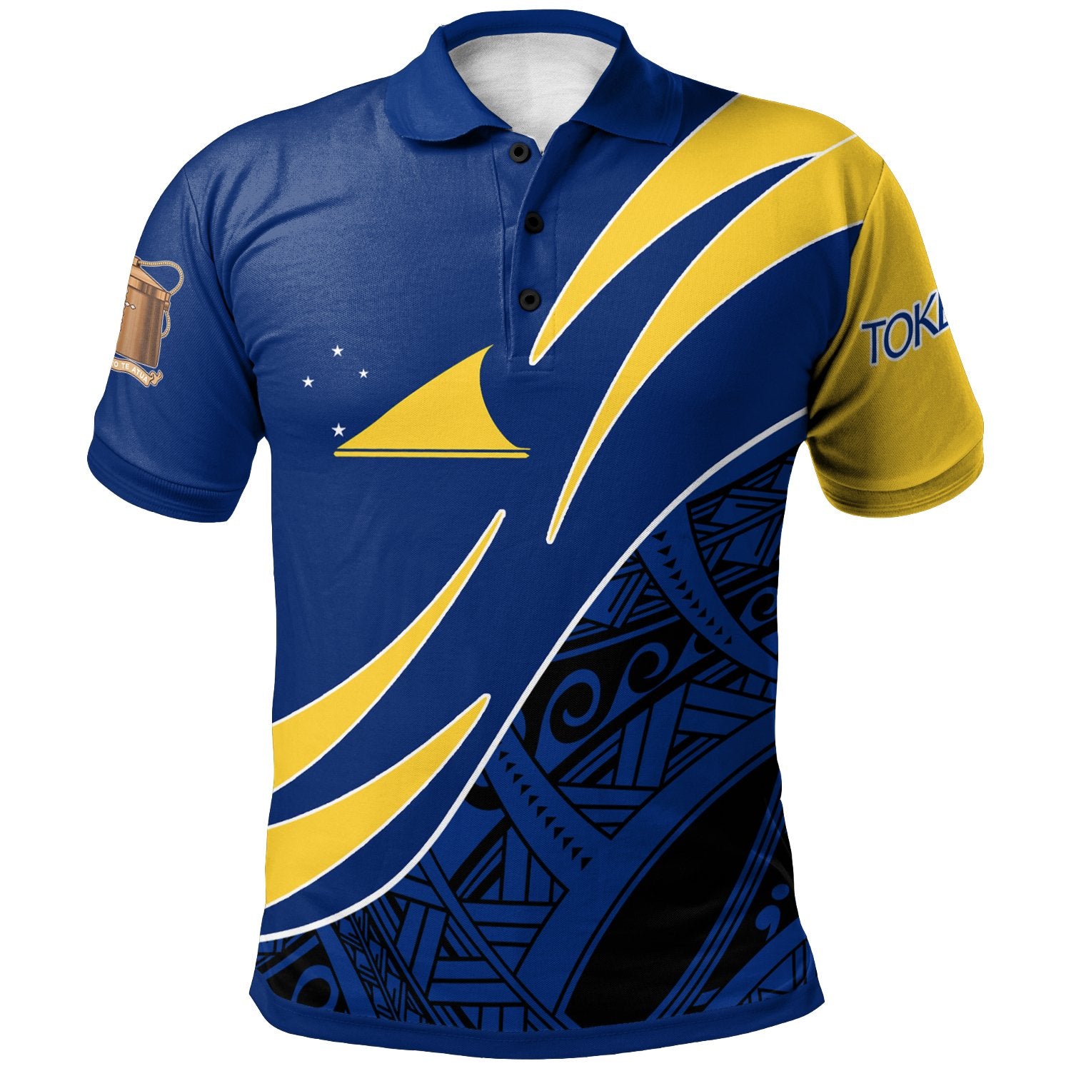 Tokelau Polo Shirt Symmetrical Lines Unisex Blue - Polynesian Pride