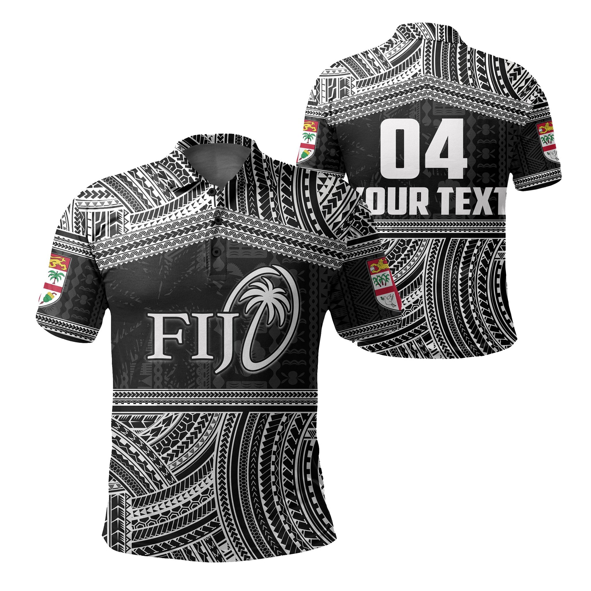 Custom Fiji Rugby Polynesian Patterns Polo Shirt White Unisex White - Polynesian Pride