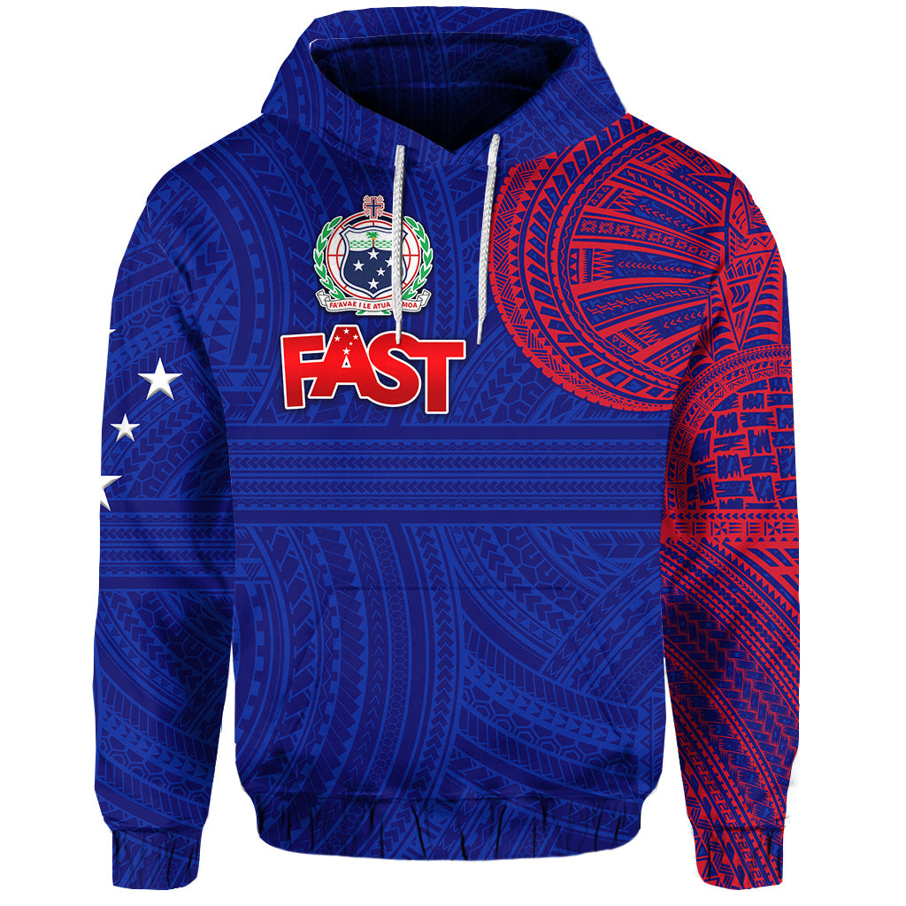 Custom Samoa FAST Party Hoodie Original Style LT8 Blue - Polynesian Pride