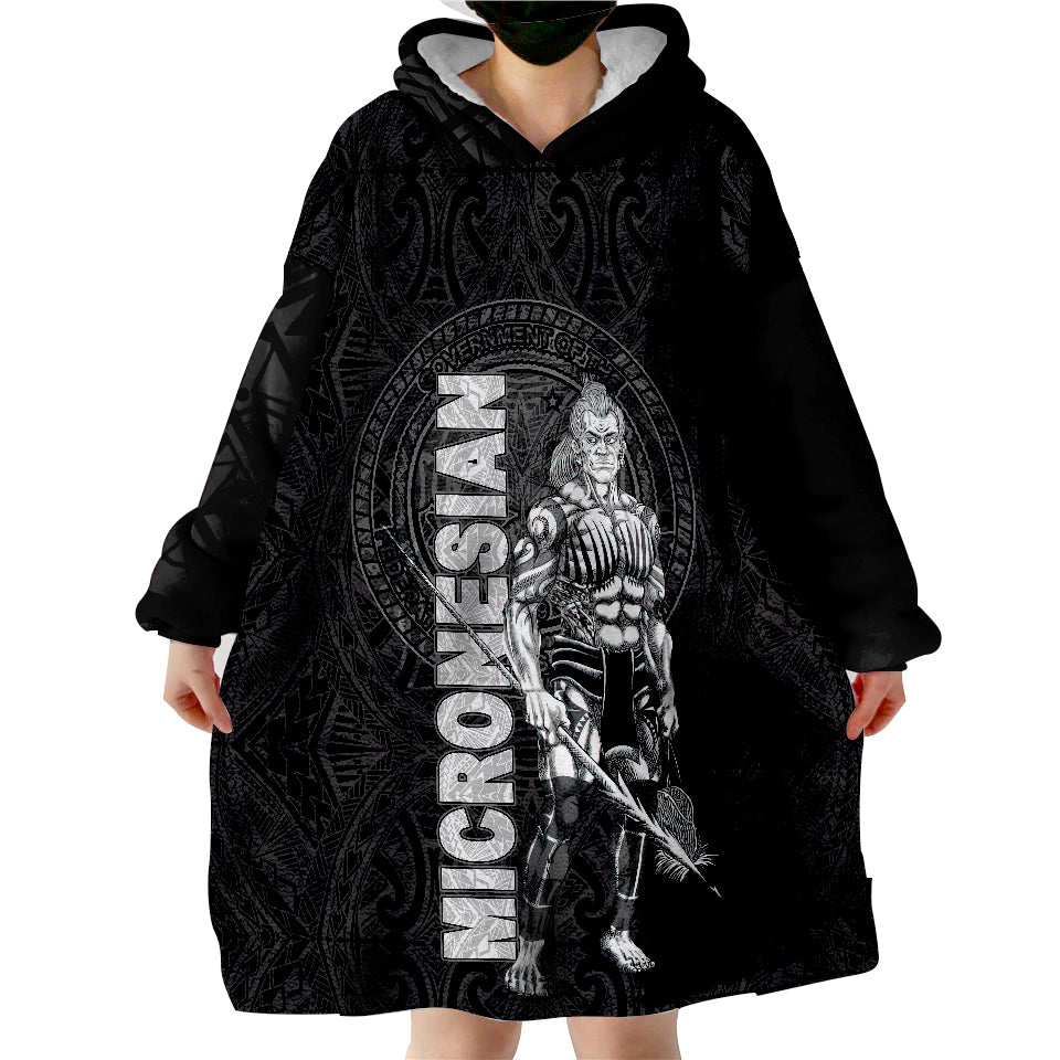 Federated States Of Micronesia Micronesian Warrior Wearable Blanket Hoodie LT9 - Polynesian Pride