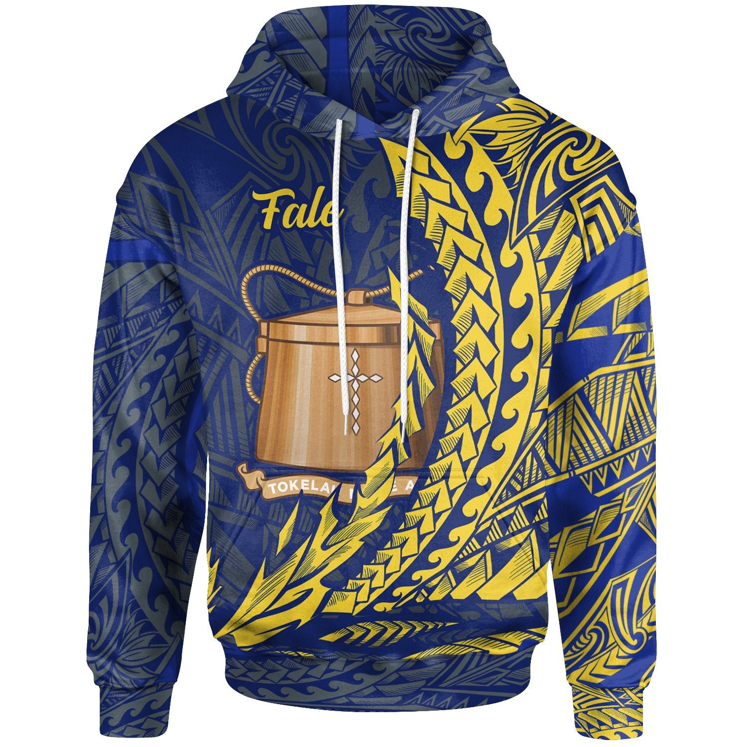 Tokelau Hoodie Fale Wings Style Unisex Blue - Polynesian Pride