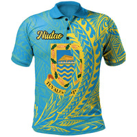 Tuvalu Polo Shirt Niutao Wings Style Unisex Blue - Polynesian Pride