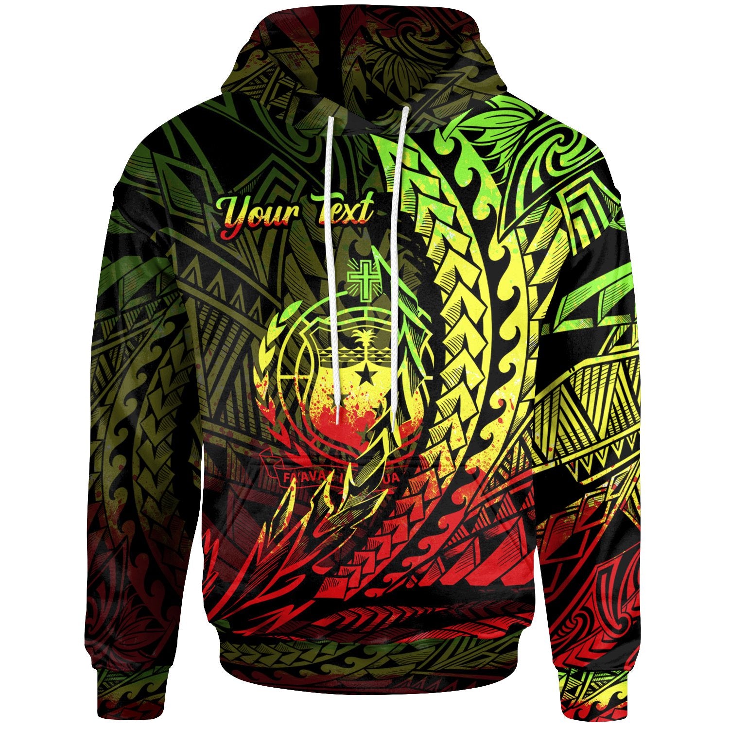 Samoa Hoodie Custom Reggae Wings Style Unisex Black - Polynesian Pride