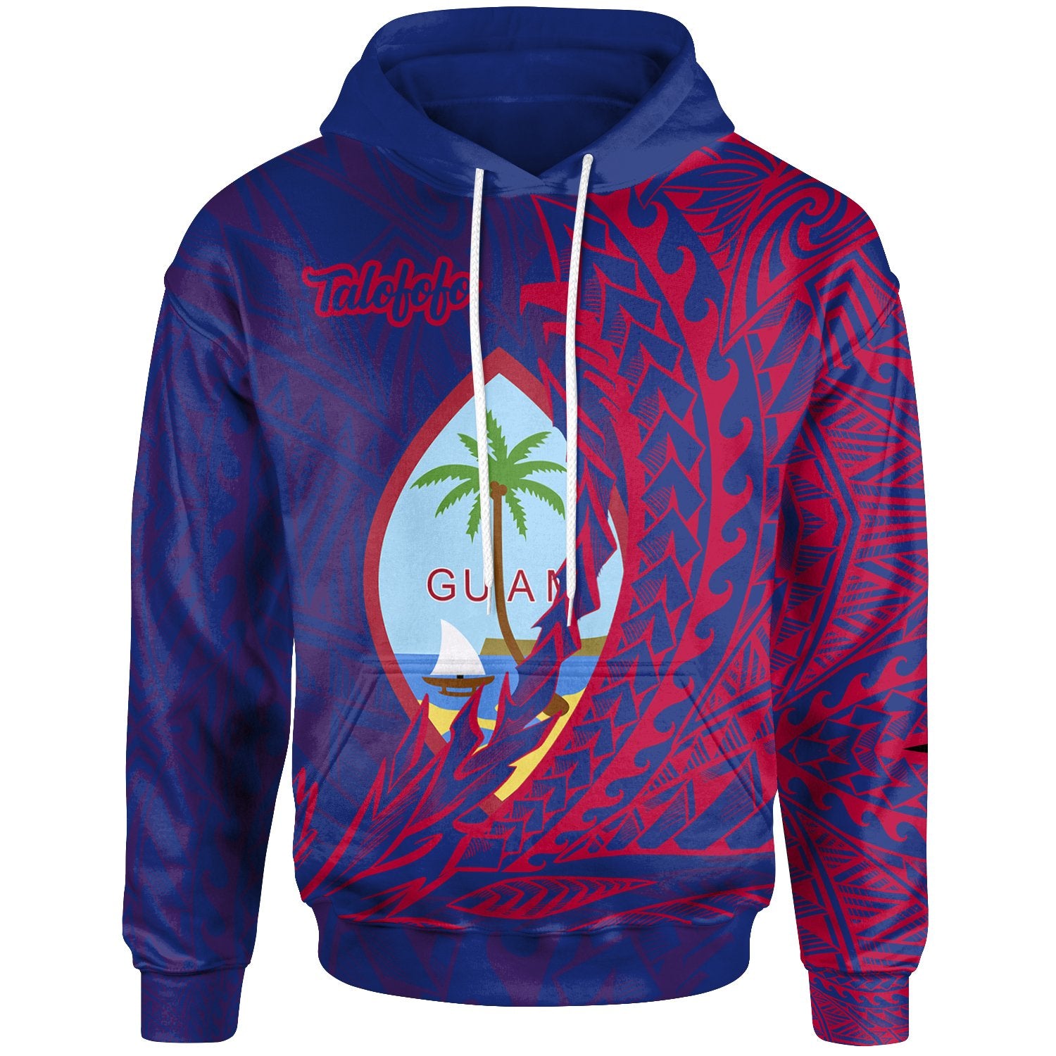 Guam Hoodie Talofofo Wings Style Unisex Blue - Polynesian Pride