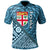 Fiji Polo Shirt Levuka Tapa Patterns With Bamboo Unisex Blue - Polynesian Pride