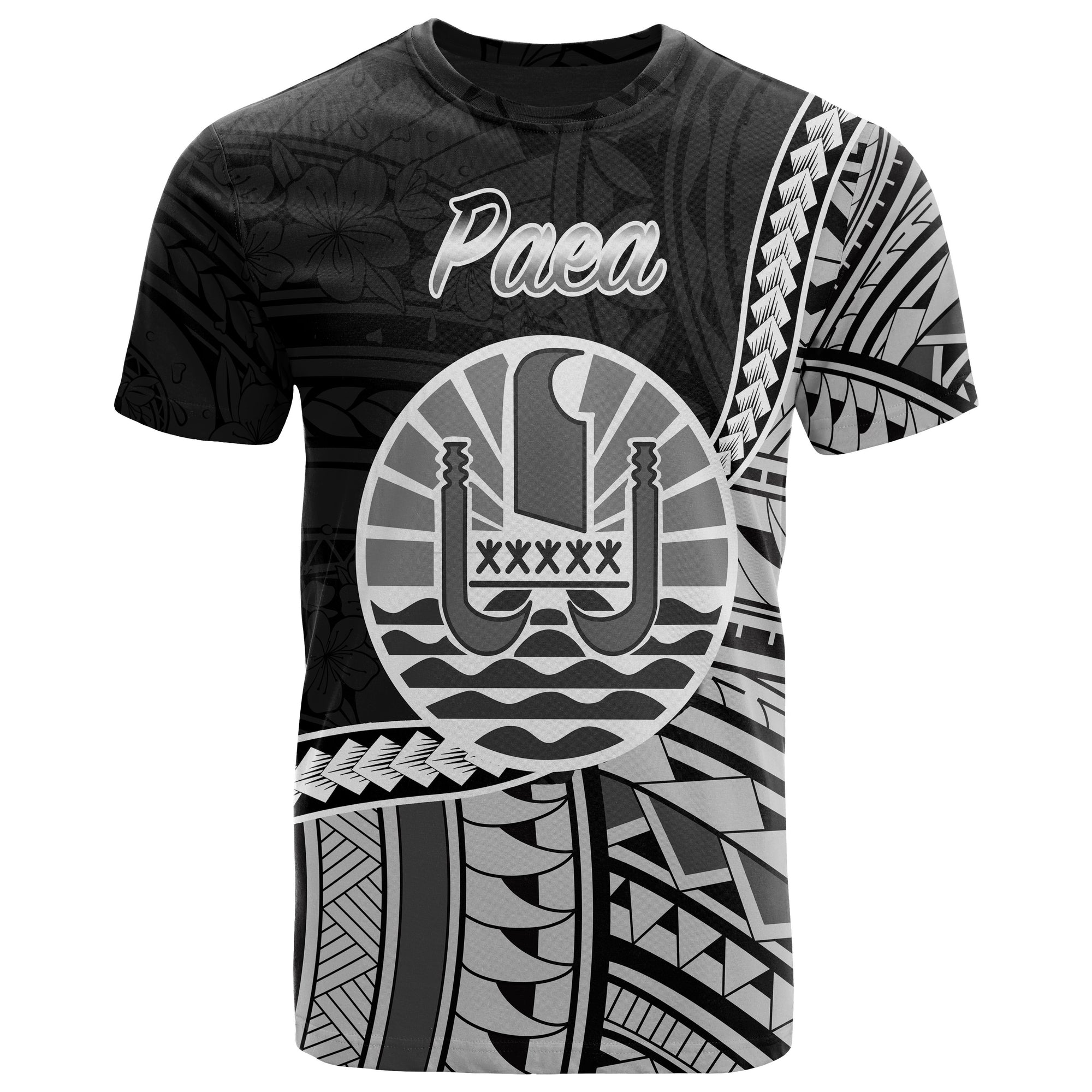 French Polynesia T Shirt Paea Seal of French Polynesia Polynesian Patterns Unisex Black - Polynesian Pride
