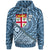 Fiji Hoodie Ba Tapa Patterns With Bamboo Unisex Blue - Polynesian Pride