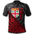 Fiji Polo Shirt Red Tapa Patterns With Bamboo Unisex Black - Polynesian Pride