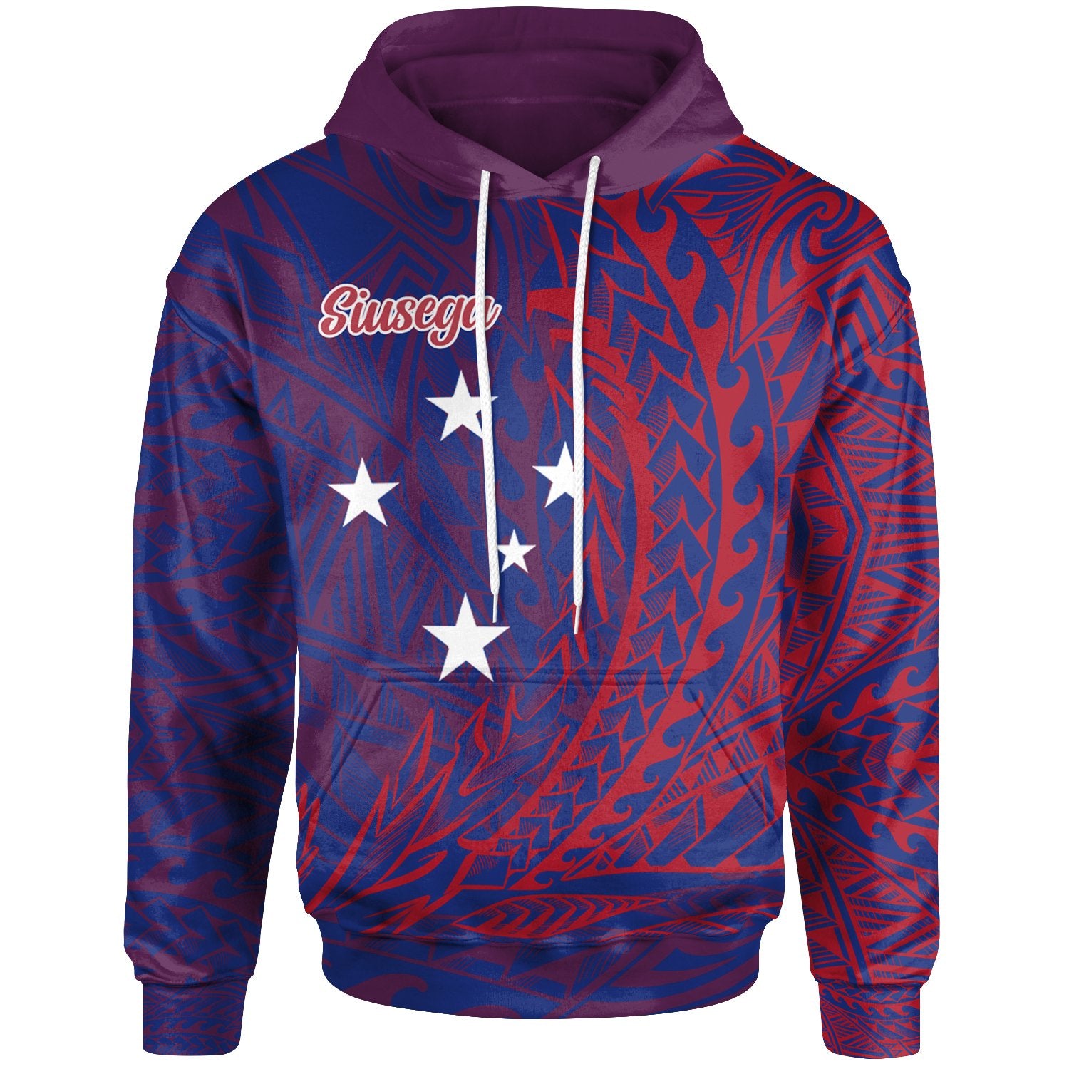 Samoa Hoodie Siusega Wings Style Unisex Blue - Polynesian Pride