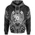 Tonga Hoodie Tonga Seal Black Tribal Patterns Unisex White - Polynesian Pride