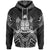 Fiji Hoodie Fiji Seal Black Tribal Patterns Unisex White - Polynesian Pride