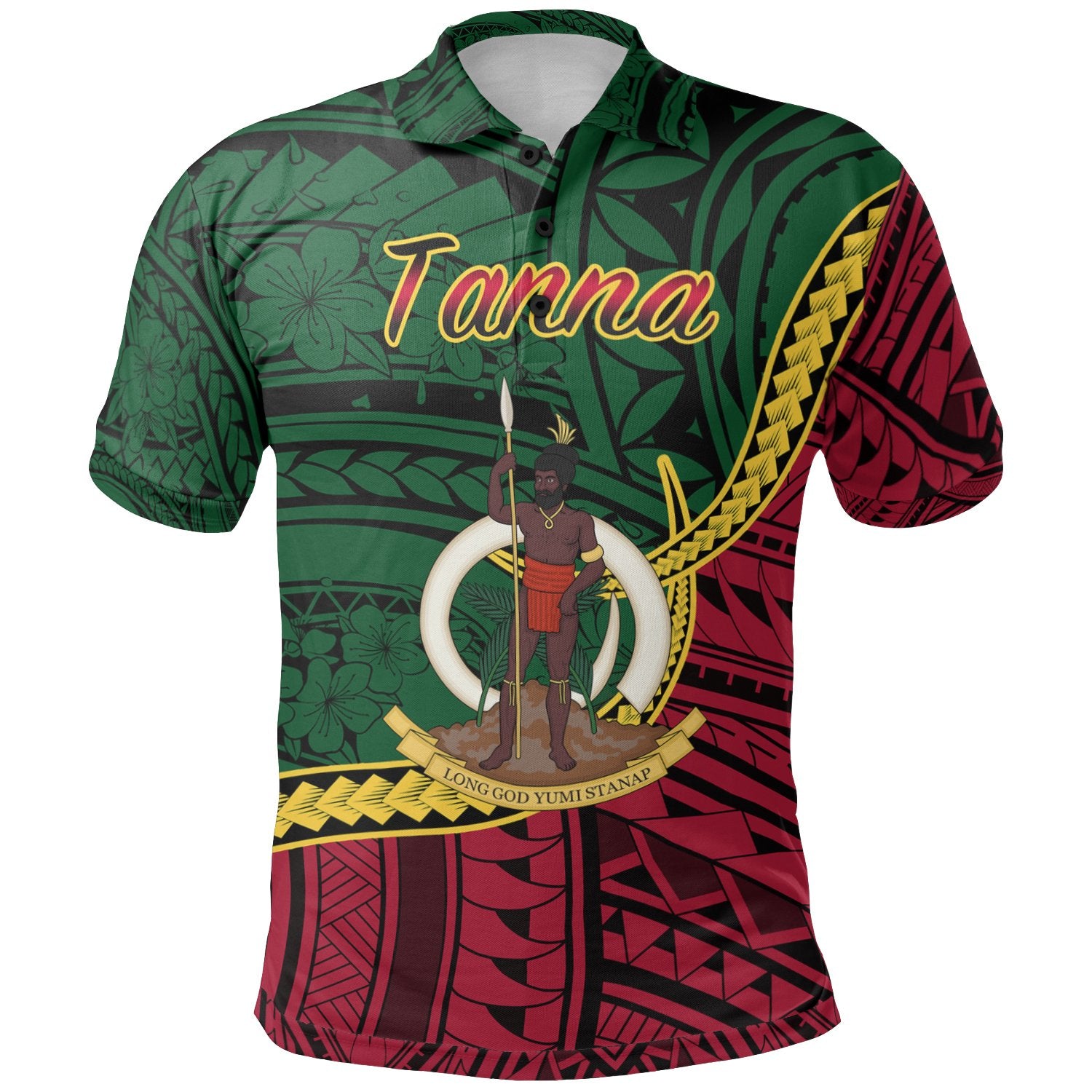 Vanuatu Polo Shirt Tanna Seal Of Vanuatu Polynesian Patterns Unisex Green - Polynesian Pride