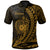 Samoa Polo Shirt Gold Wings Style Unisex Black - Polynesian Pride