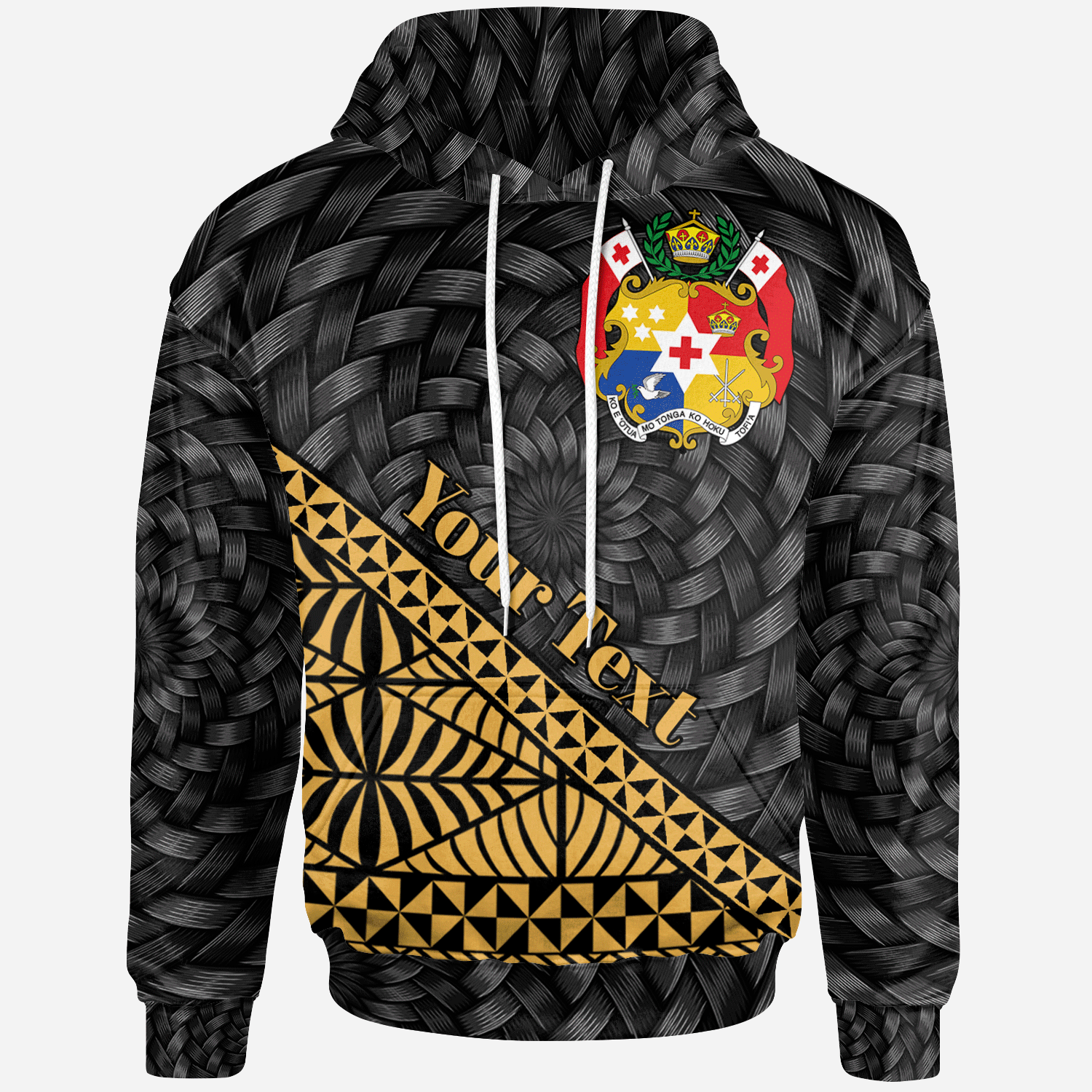 Tonga Hoodie Custom Gold Tapa Patterns With Bamboo Unisex Gold - Polynesian Pride