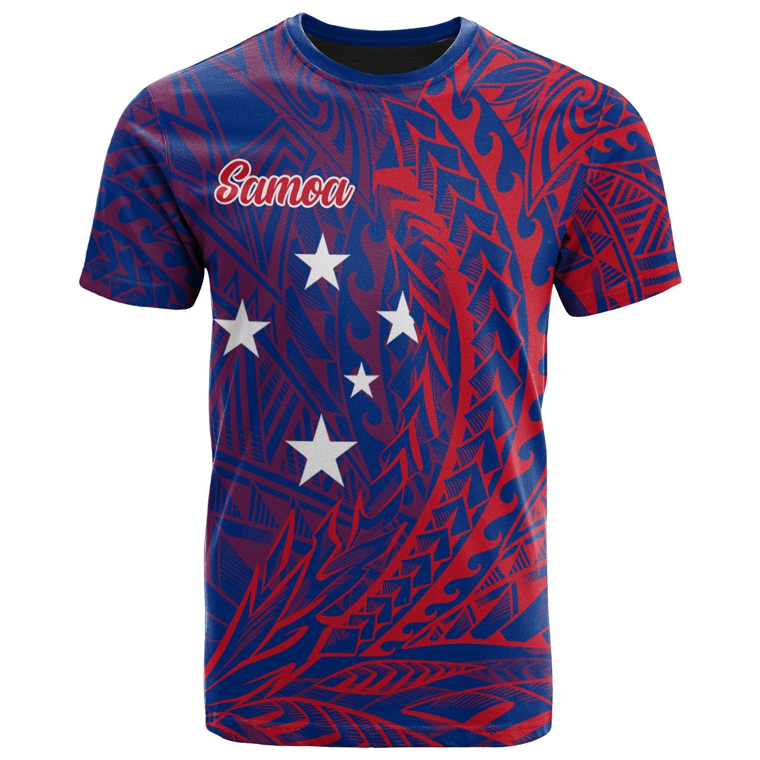 Samoa T Shirt Wings Style Unisex Blue - Polynesian Pride