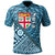 Fiji Polo Shirt Suva Tapa Patterns With Bamboo Unisex Blue - Polynesian Pride