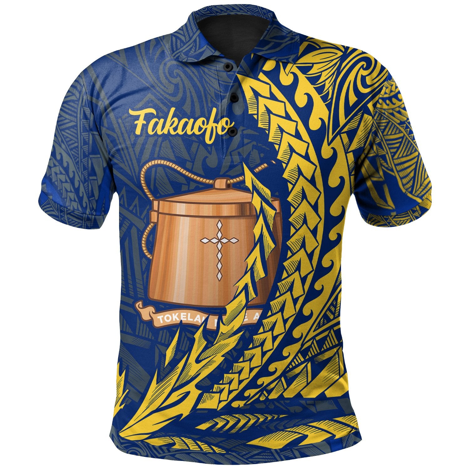 Tokelau Polo Shirt Fakaofo Wings Style Unisex Black - Polynesian Pride