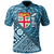 Fiji Polo Shirt Nadi Tapa Patterns With Bamboo Unisex Blue - Polynesian Pride