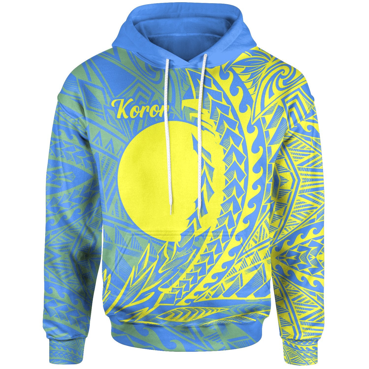 Palau Hoodie Koror Wings Style Unisex Blue - Polynesian Pride