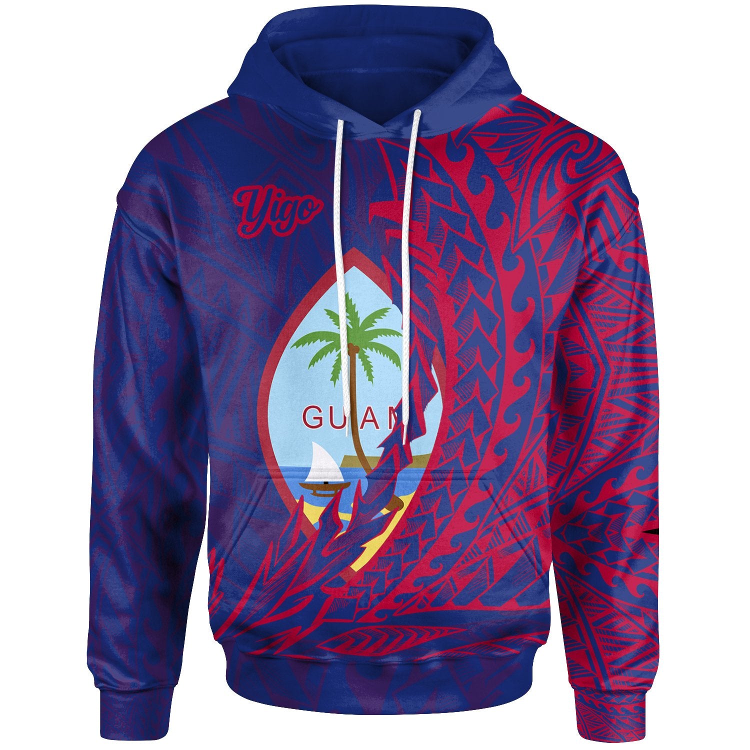 Guam Hoodie Yigo Wings Style Unisex Blue - Polynesian Pride