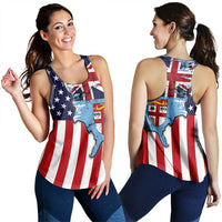 Fiji With America Flag Racerback Tank LT10 - Polynesian Pride