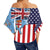 Fiji With America Flag Off Shoulder Wrap Waist Top LT10 - Polynesian Pride