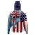 Fiji With America Flag Zip Hoodie LT10 - Polynesian Pride