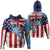 Fiji With America Flag Hoodie LT10 Blue - Polynesian Pride