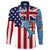 Fiji With America Flag Long Sleeve Button Shirt LT10 Unisex Blue - Polynesian Pride