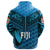 Fiji Rugby Zip Hoodie Coconut Sporty Vibes Blue - Polynesian Pride