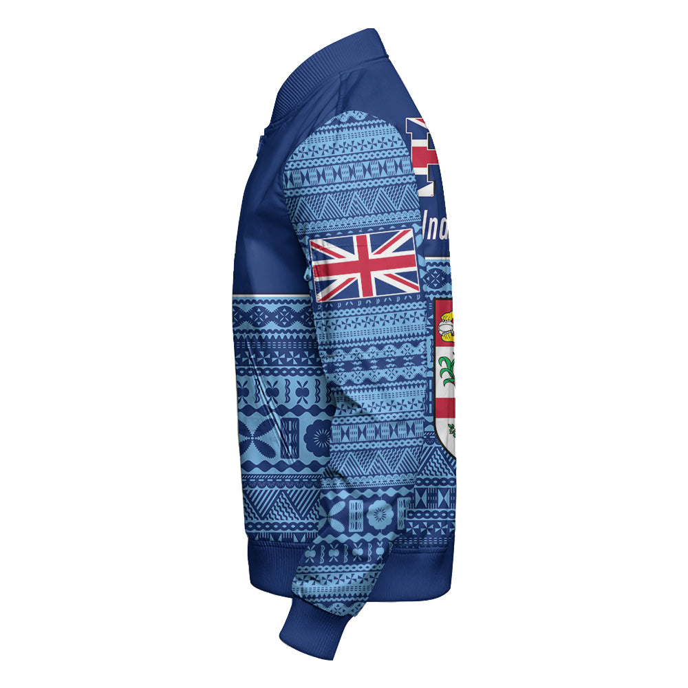 Fiji Independence Day Sleeve Zip Bomber Jacket LT10 - Polynesian Pride