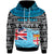 Fiji Custom Hoodie Fiji Tapa Pattern With Flag Unisex Blue - Polynesian Pride