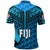 Custom Fiji Rugby Polo Shirt Coconut Sporty Vibes Blue - Polynesian Pride