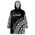 Fiji Rugby Fijian Cibi Dance Tapa Pattern Black Wearable Blanket Hoodie LT14 Unisex One Size - Polynesian Pride