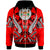 Fiji Zip Hoodie Tribal Sun Tattoo Red Color Unisex Red - Polynesian Pride