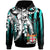 Fiji Hoodie Cyan Vertical Stripes Style Unisex Cyan - Polynesian Pride