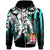 Fiji Zip Hoodie Cyan Vertical Stripes Style Unisex Cyan - Polynesian Pride