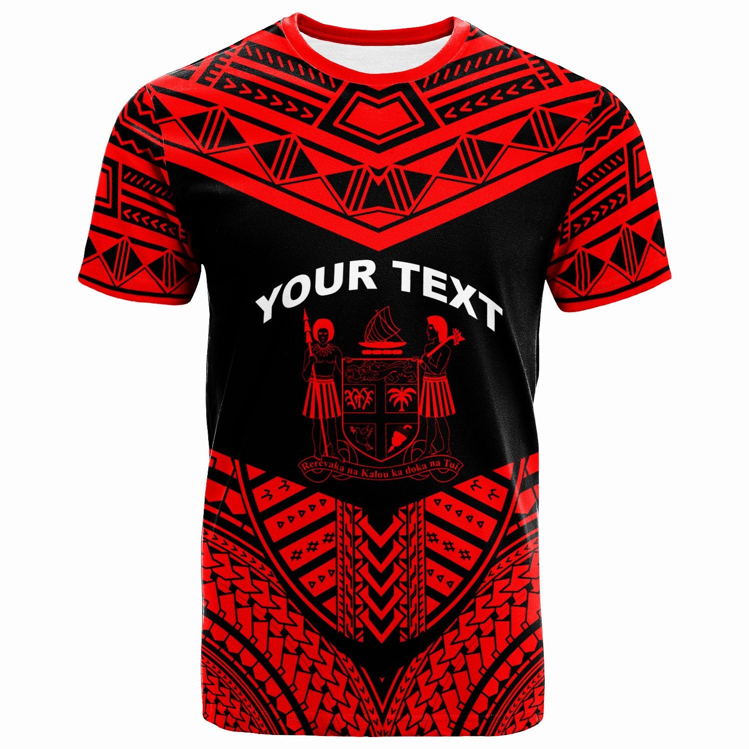 Fiji Custom T Shirt Tribal Pattern Cool Style Red Color Unisex Red - Polynesian Pride