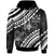 Fiji Hoodie Palm Leaf Texture Black Unisex Black - Polynesian Pride