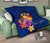 Tonga Polynesian Premium Quilt - Floral With Seal Blue - Polynesian Pride