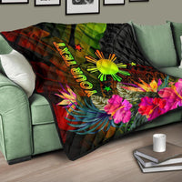 The Philippines Polynesian Personalised Premium Quilt - Hibiscus and Banana Leaves Reggae - Polynesian Pride