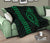 Hawaii Kakau Makau Fish Hook Polynesian Premium Quilt - Green - Polynesian Pride