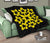 Hawaiian Premium Quilt Royal Pattern - Black And Yellow - A1 Style - Polynesian Pride