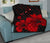 Hawaii Hibiscus Black And Red Premium Quilt - Polynesian Pride