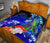 Custom Personalised Samoa Premium Quilt - Humpback Whale with Tropical Flowers (Blue) - Polynesian Pride